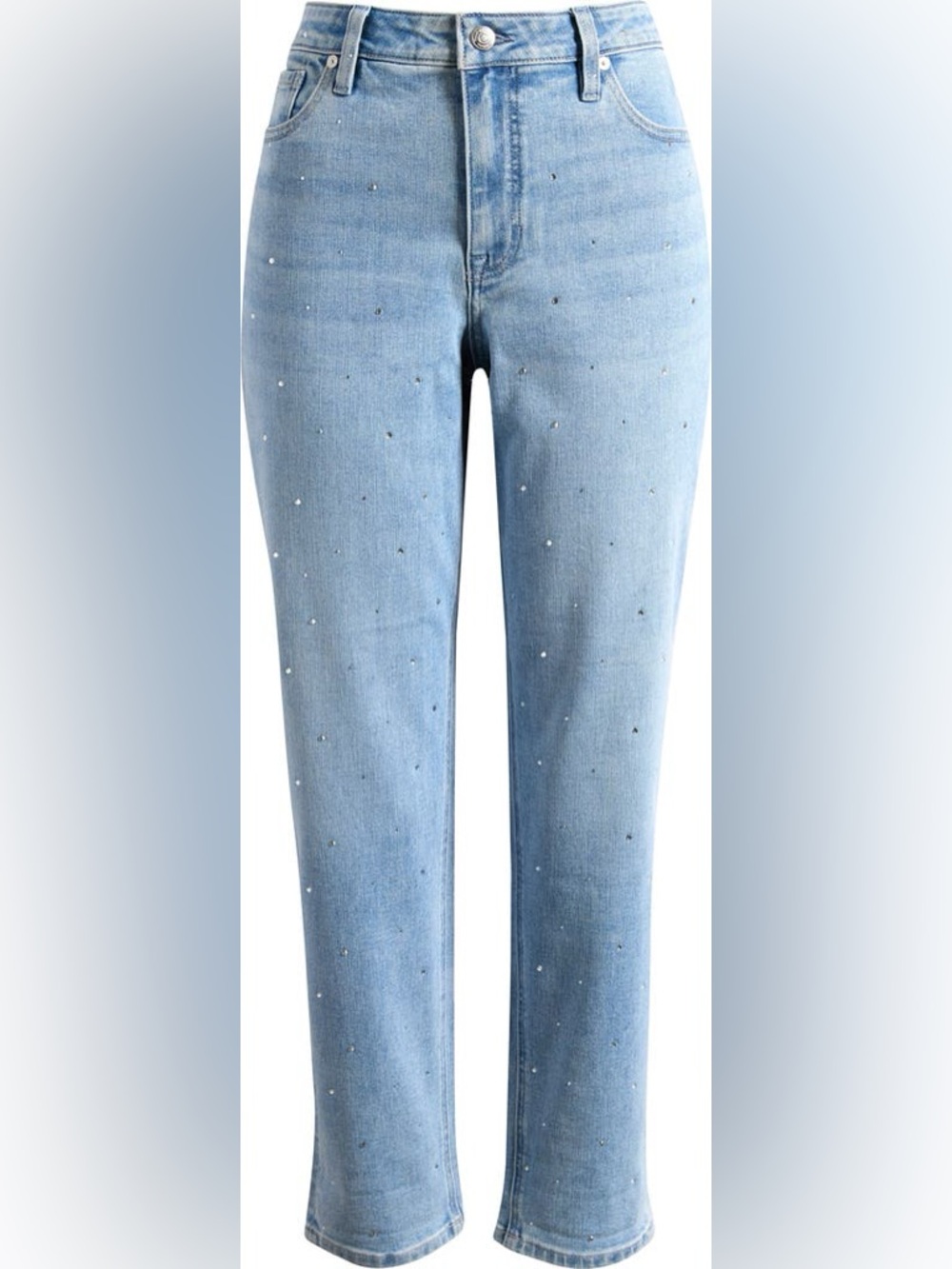 Tommy Bahama Pale Blue Straight Leg Jeans with Crystal Studs